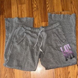 Victoria's Secret Gray Joggers with Purple Accents